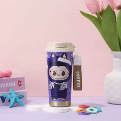 Labubu Travel Mug – 500 ml Insulated Stainless Steel Coffee Tumbler with Wrist Strap