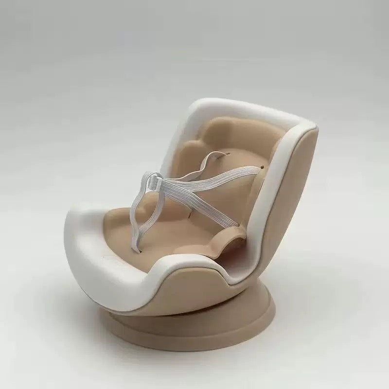 Labubu Car Doll Safety Seat – 360° Swivel Plastic Dashboard Vent Clip