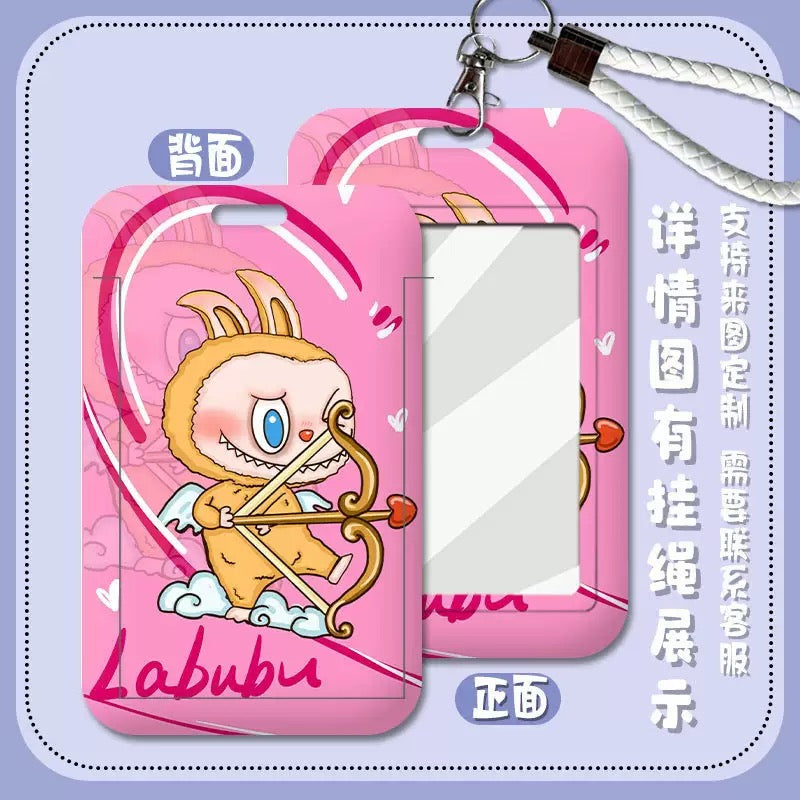 Labubu Card Holder – Clear Window PVC Lanyard ID & Transit Case with Cute Printed Designs