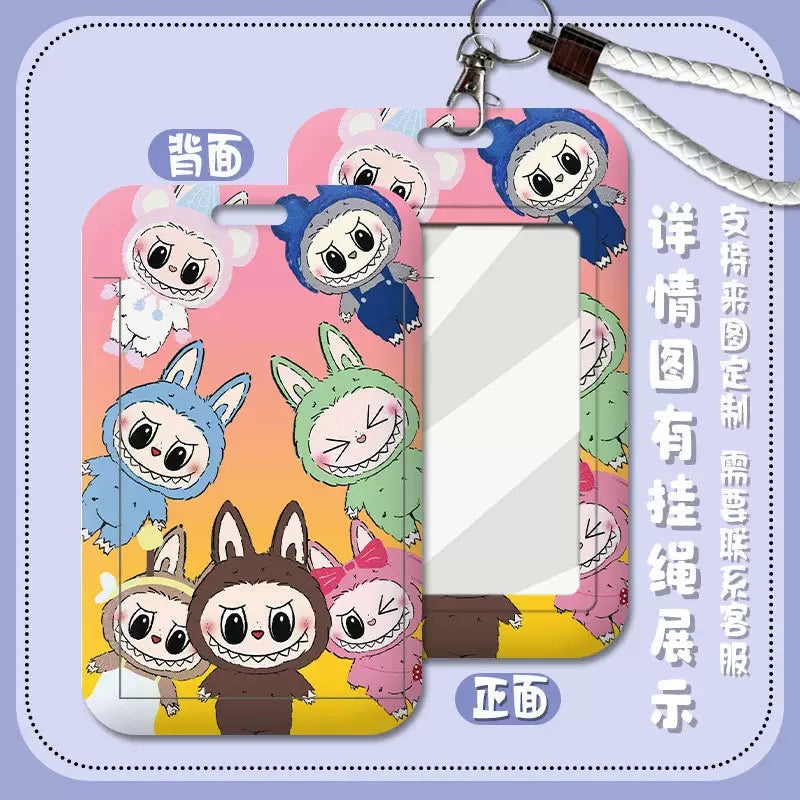 Labubu Card Holder – Clear Window PVC Lanyard ID & Transit Case with Cute Printed Designs