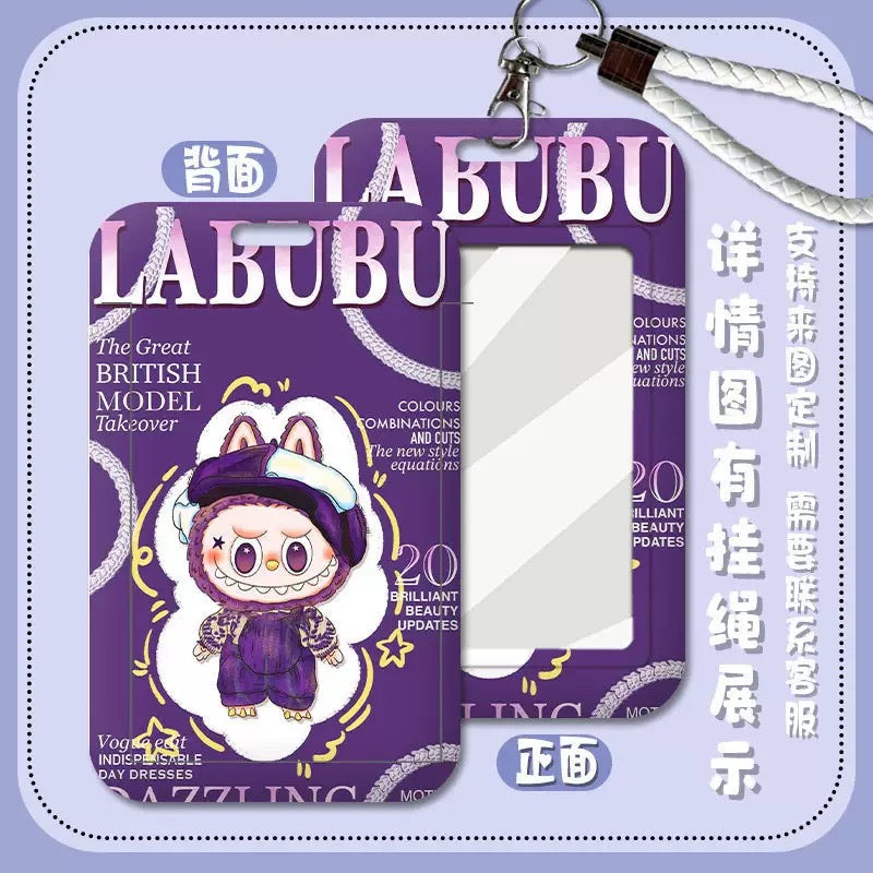 Labubu Card Holder – Clear Window PVC Lanyard ID & Transit Case with Cute Printed Designs