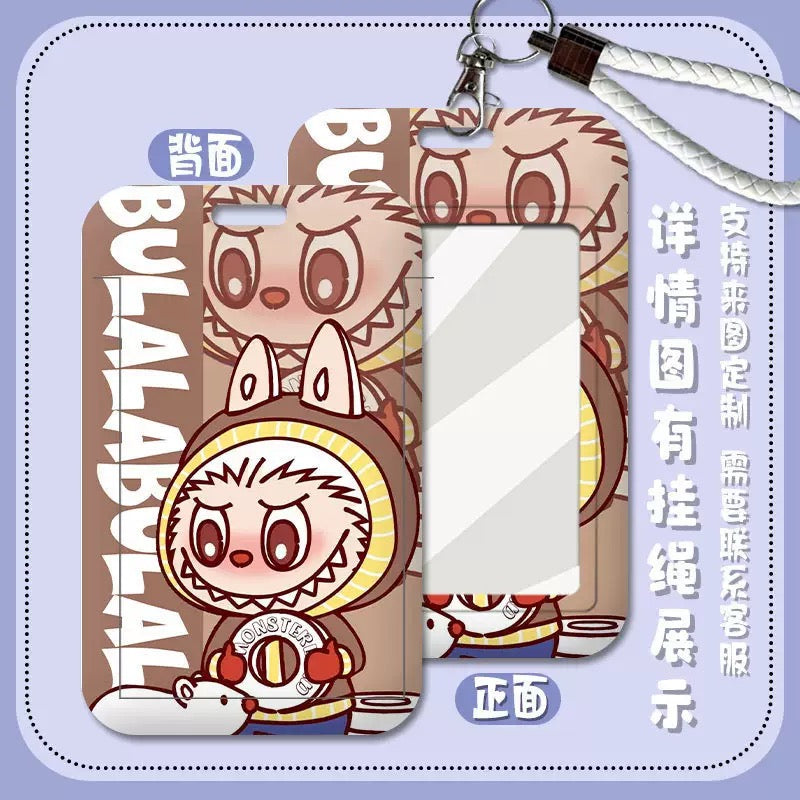 Labubu Card Holder – Clear Window PVC Lanyard ID & Transit Case with Cute Printed Designs
