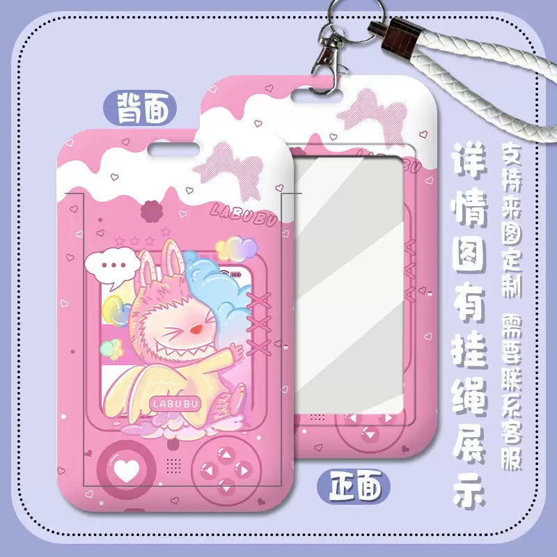 Labubu Card Holder – Clear Window PVC Lanyard ID & Transit Case with Cute Printed Designs