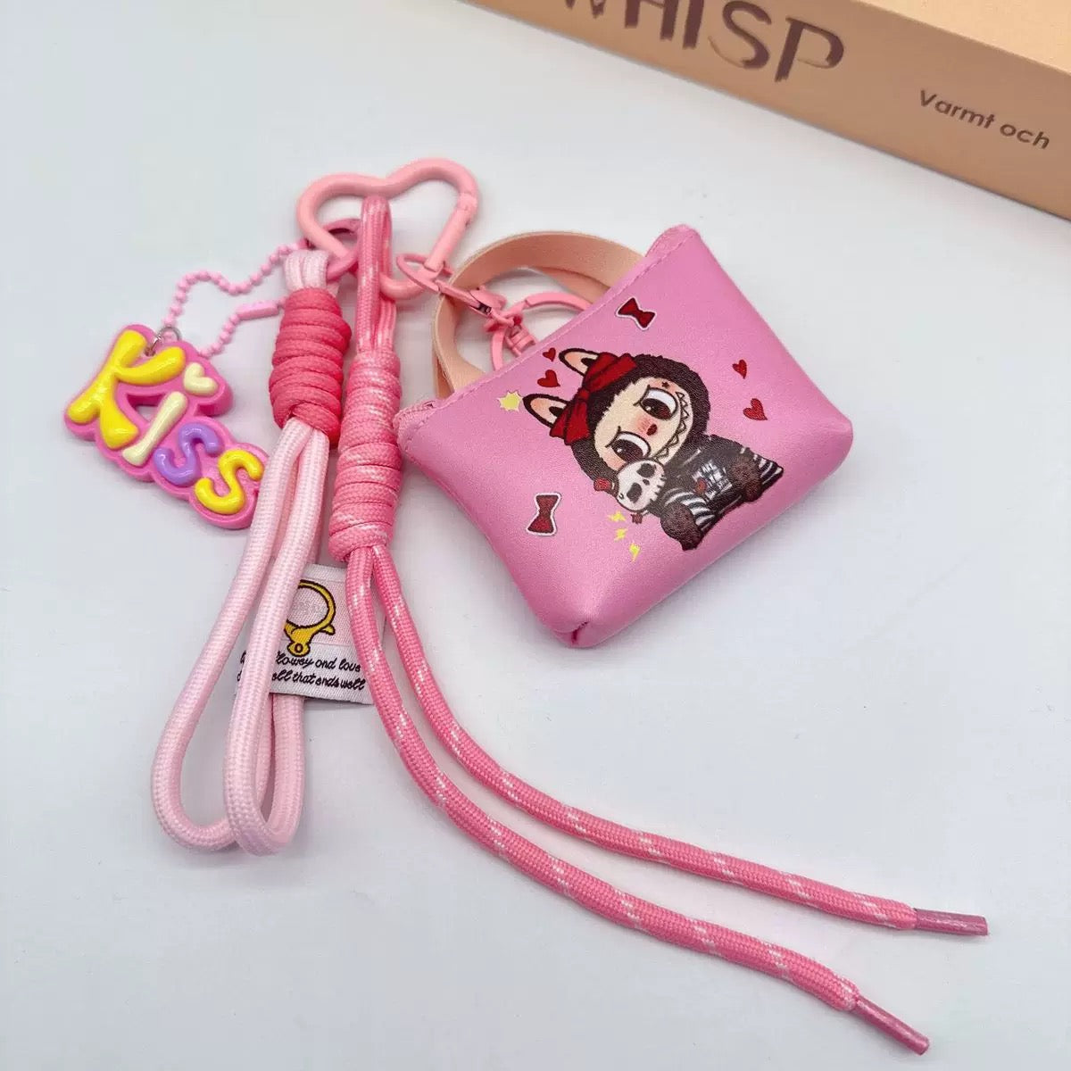 Labubu Mini Purse Keychain – Paracord Strap & “Miss” PVC Charm