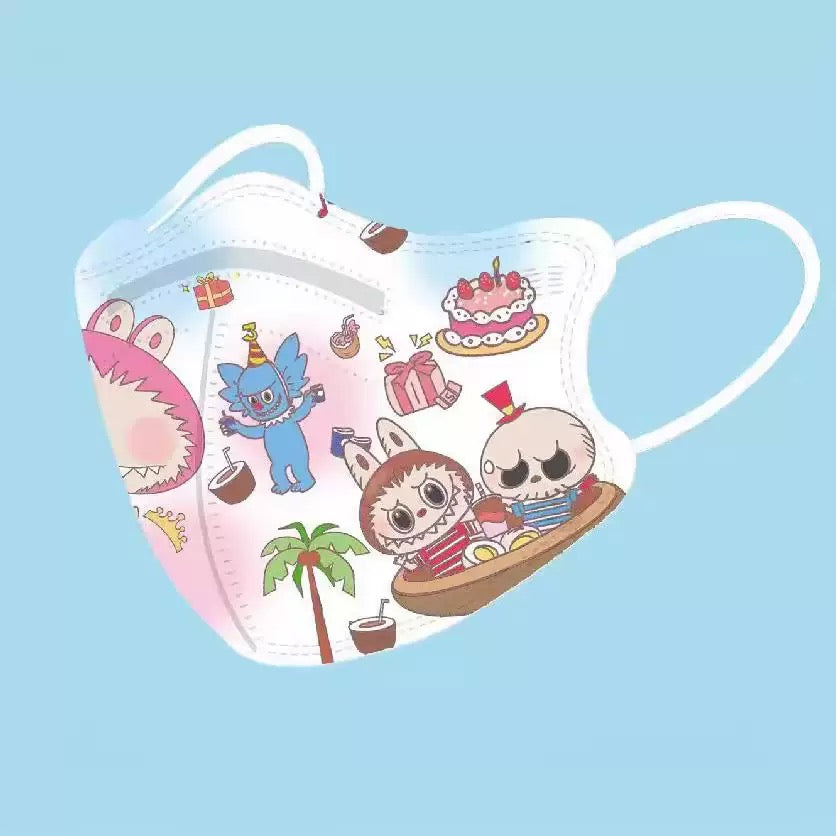 Labubu Cartoon Face Mask – Reusable Adjustable (Adult & Kids)