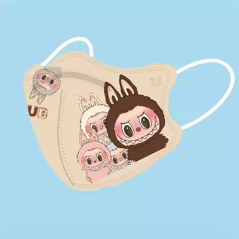 Labubu Cartoon Face Mask – Reusable Adjustable (Adult & Kids)
