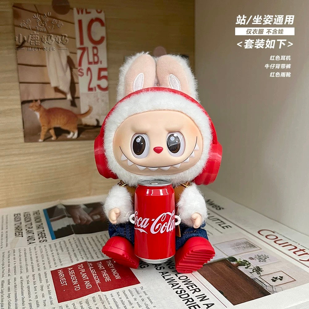 Labubu Clothing – Sherling Hood, Headphones & Cola Can Set