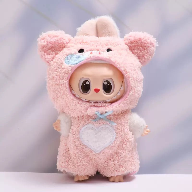 Labubu Clothing – Plush Piglet Hooded Onesie