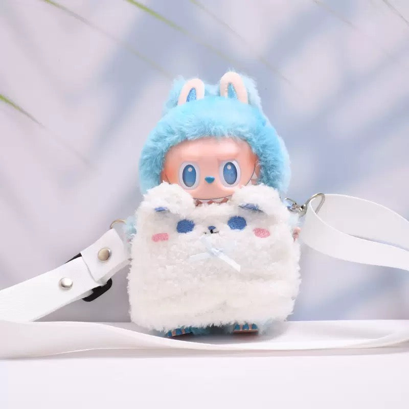 Labubu Plush Crossbody Bag – Removable Doll Insert & Adjustable Strap