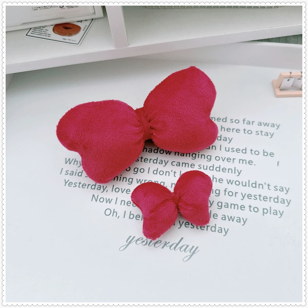 Labubu Clothing – Double Plush Butterfly Bows for Doll Makeover