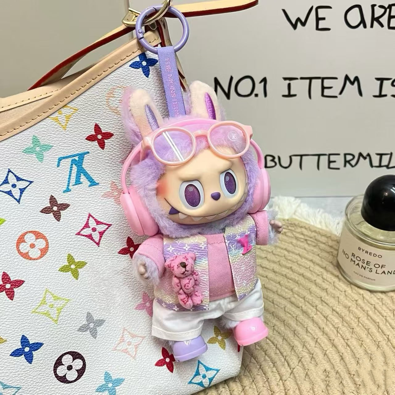 Labubu Clothing – Pastel Sequin Bomber & Tech Accessory Set