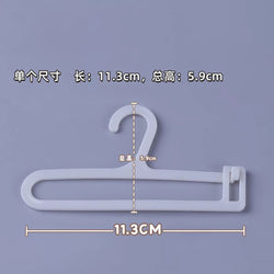 Labubu Clothes Hanger Rack with 5 Hangers – White Organizer (19×17×6.5 cm)